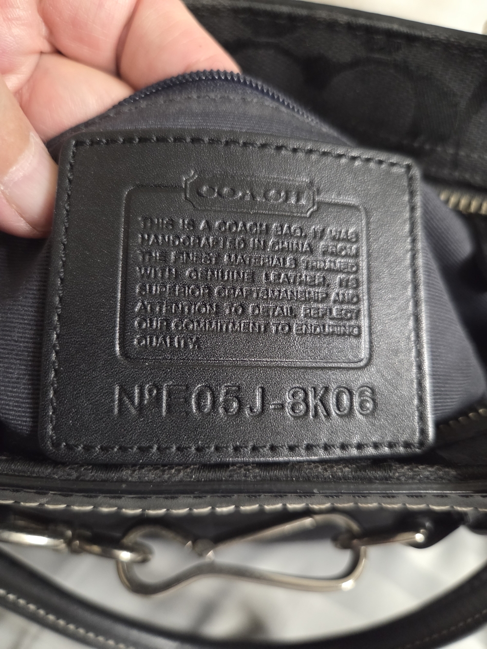 Coach Hampton Black Signature Canvas Satchel - Picture 12 of 13